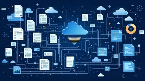Story image (Uploadsstory20250604abstract illustration unstructured documents to organized data streams ai driven integration cloud tech modern colors.webp)