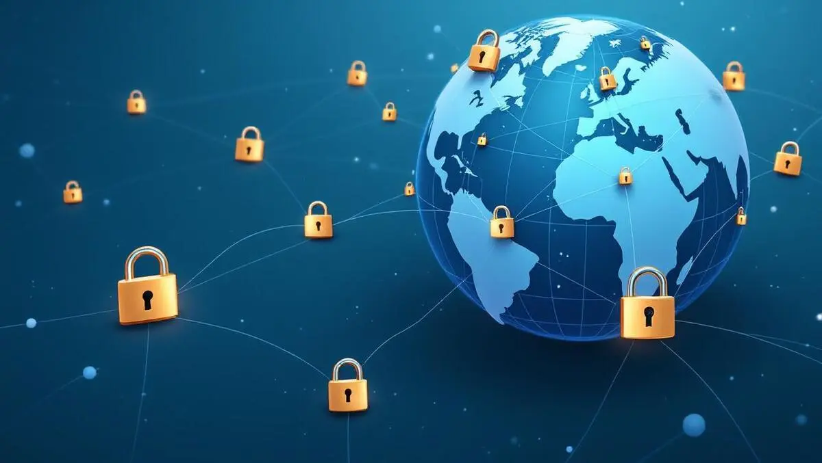 Digital network globe connected lines traditional padlocks few enhanced encryption