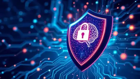 Shield protecting ai brain nodes illustration autonomous systems governance