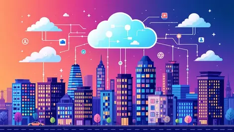 Modern danish cityscape cloud service integration it infrastructure nordic