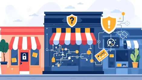 Uk storefronts secure data exchange icons shields customer confidence