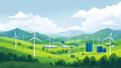 Scotland landscape wind turbines solar panels data centers renewable tech