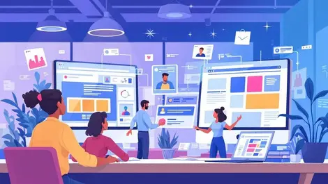 Modern office workspace ai powered real time website personalization collaboration