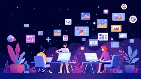 Marketing professionals collaborating digital content creation ai tools