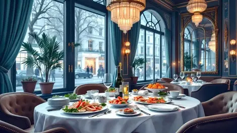 Elegant seafood restaurant interior luxurious dining london scene
