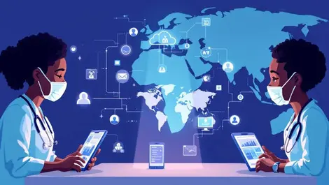 African pacific asian doctors using digital health devices cloud telemedicine commonwealth