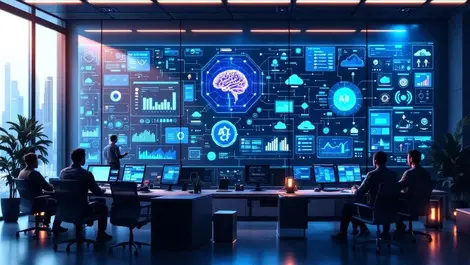 Cinematic cloud datacenter control room ai kubernetes monitoring