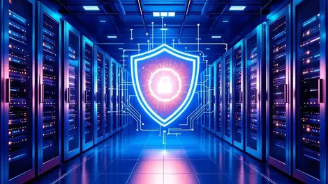 Modern datacenter bare metal racks secure cloud backup shield