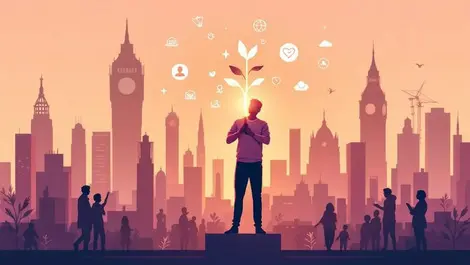 Uk founder podium london skyline glowing seedling clean tech mentors