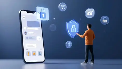 Ai assistant helping uk online shopper with secure mobile shopping