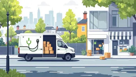 Electric delivery van london street parcels online shop leaf plug