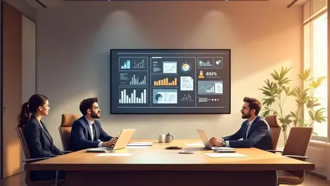 Modern corporate law office conference digital docs collab