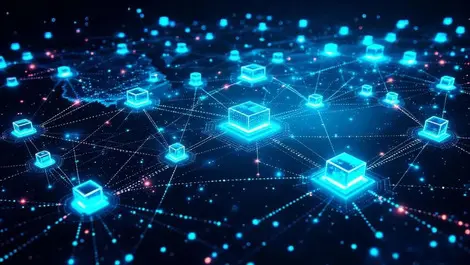 Cinematic worldmap glowing datacenter network low latency ai