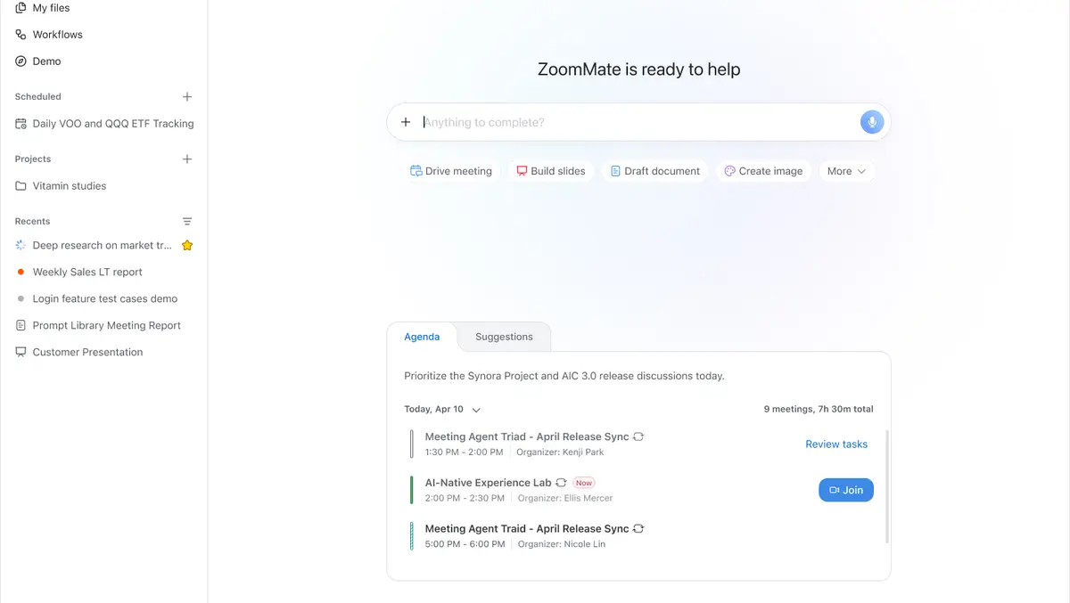 Zoom launches ZoomMate AI tool for workplace tasks